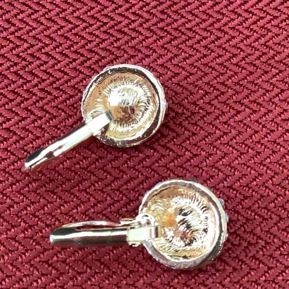 Red ruby or Garnet Earrings custom jewelry with faux diamonds - Picture 4 of 5